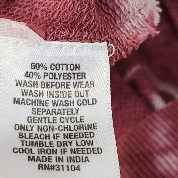 Nwt Kickoff Shop Women’s Tie Dye Sweatshirt Rusty Red Snap Buttons Sz XL - Picture 9 of 9